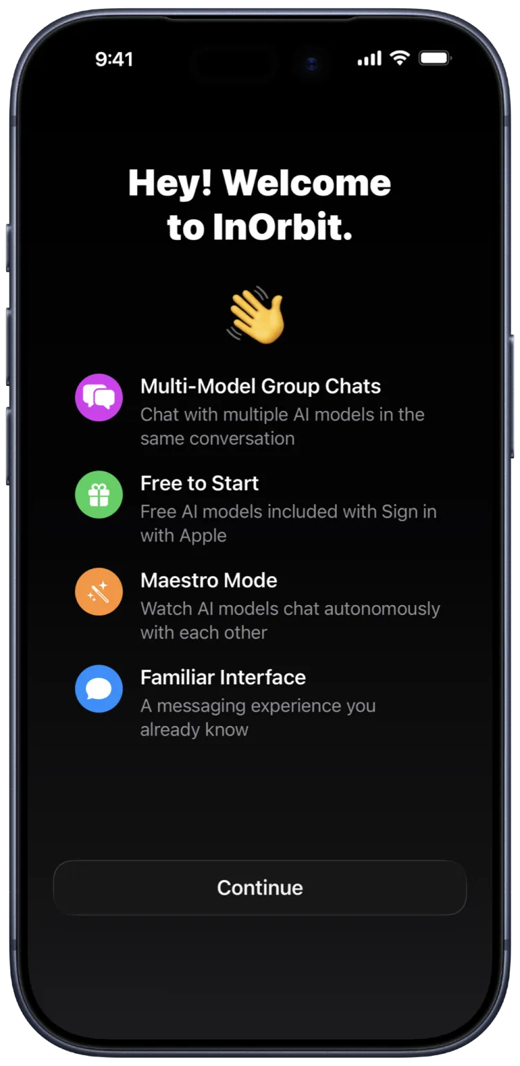 InOrbit welcome and setup screen